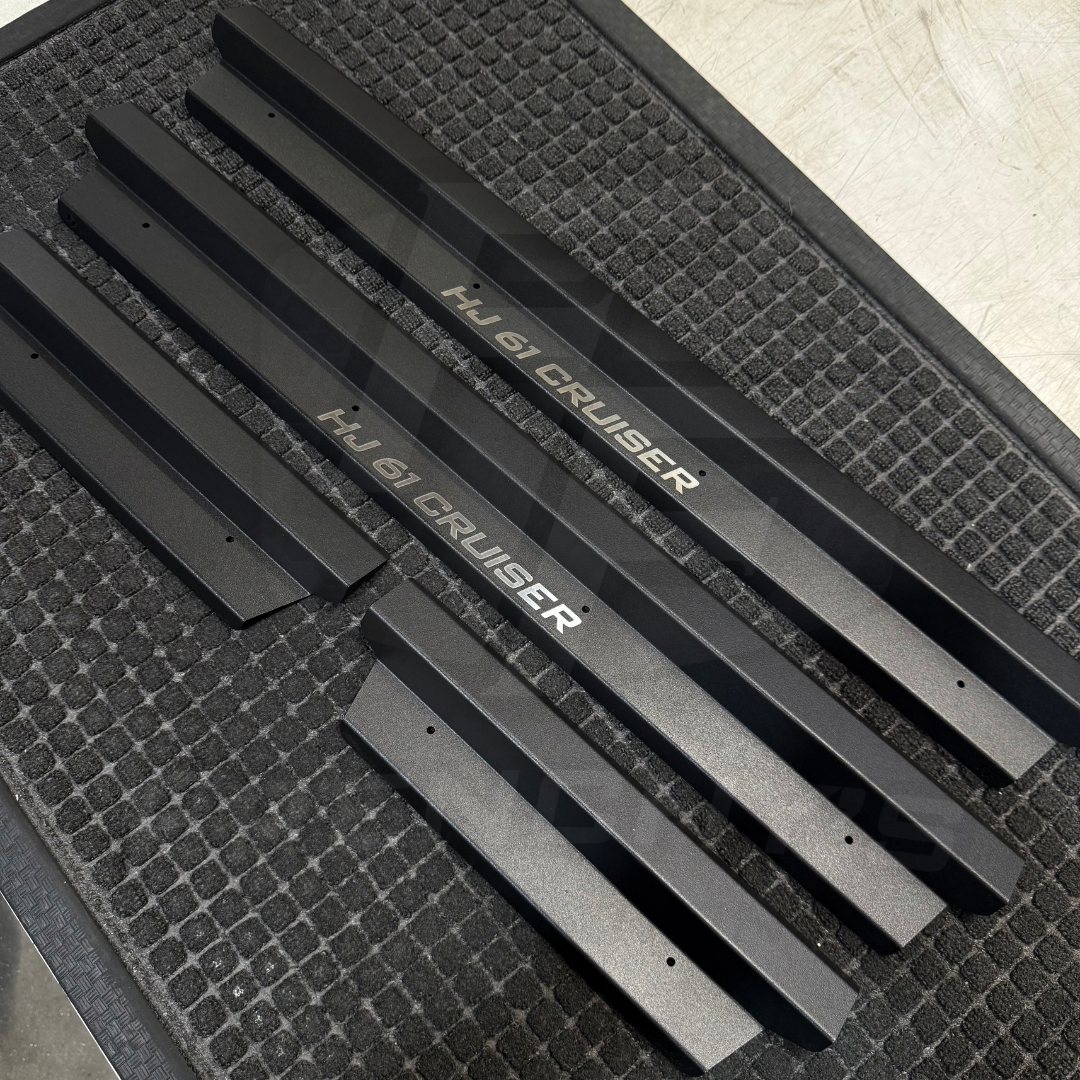 Stainless Steel Sill Trims - Suitable for use with 60 Series LandCruiser (RAPTOR & CUSTOM TEXT)