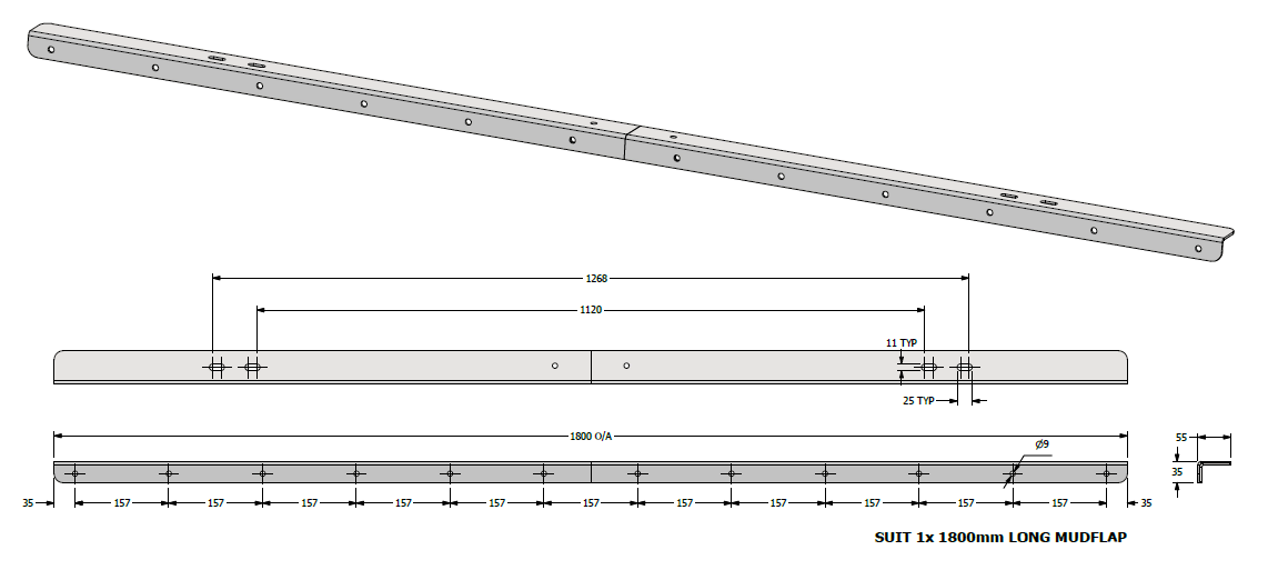 Rear Mudflap - Stainless Angle Only