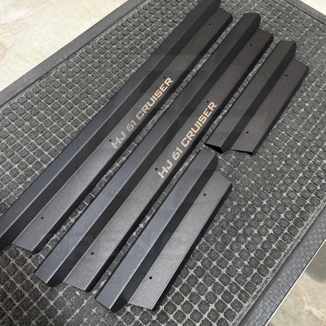 Stainless Steel Sill Trims - Suitable for use with 60 Series LandCruiser (RAPTOR & CUSTOM TEXT)