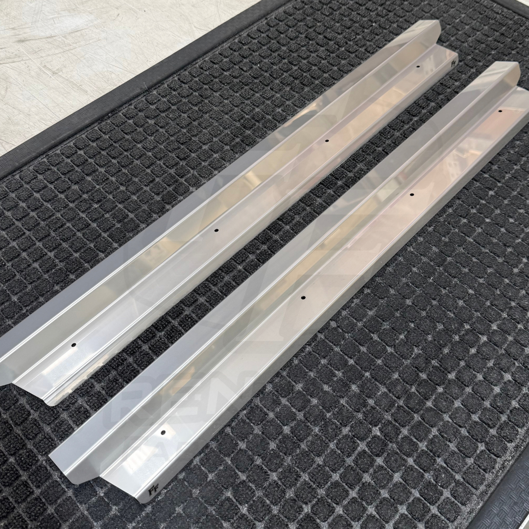 Stainless Steel Sill Trims - Suitable for use with 60 Series LandCruiser (2B Milled Finish/ Front Only/ No Design)