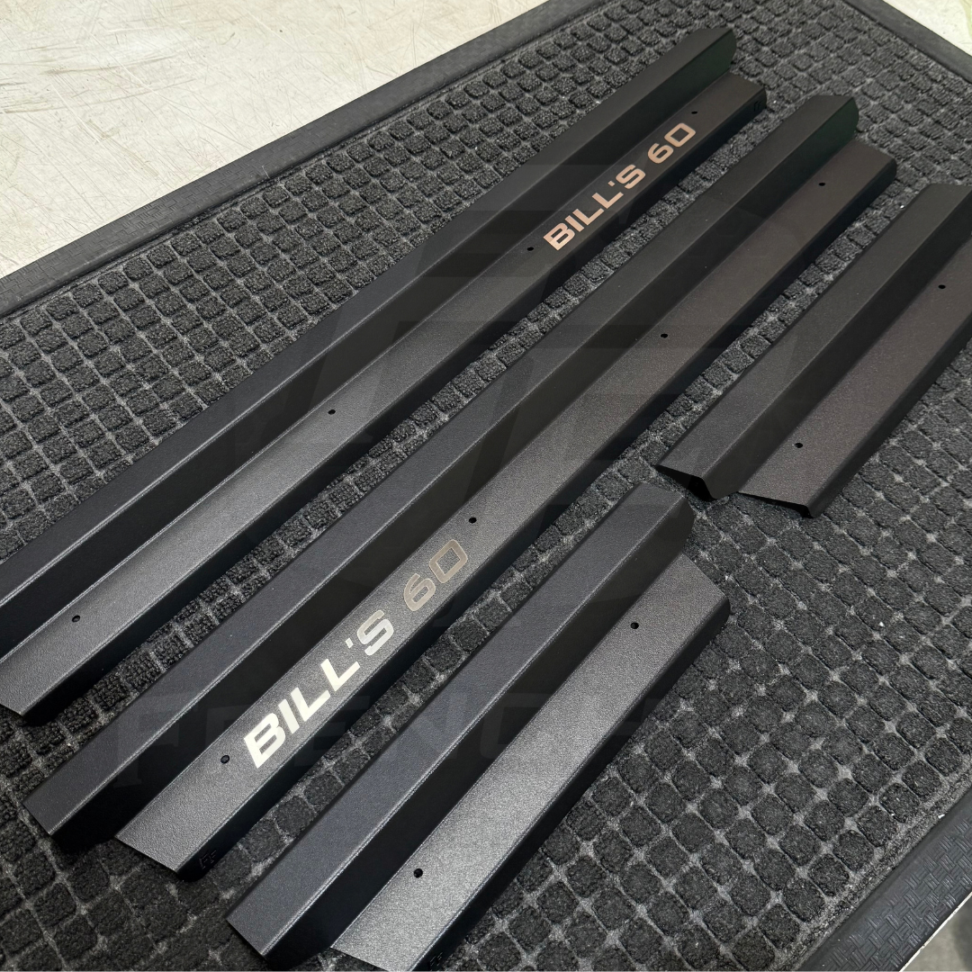 Stainless Steel Sill Trims - Suitable for use with 60 Series LandCruiser (RAPTOR & CUSTOM TEXT)