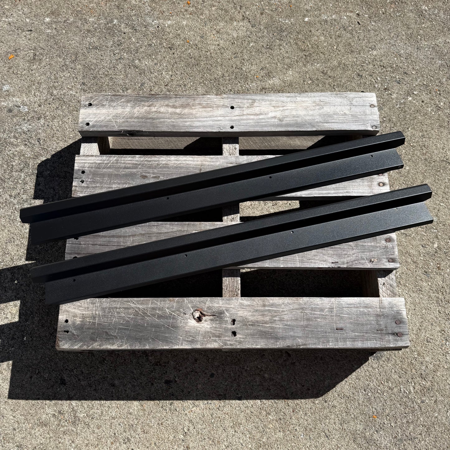 35% OFF SINGLE CAB Stainless Steel Sill Trims (BLACK Raptor Finish, No Design)