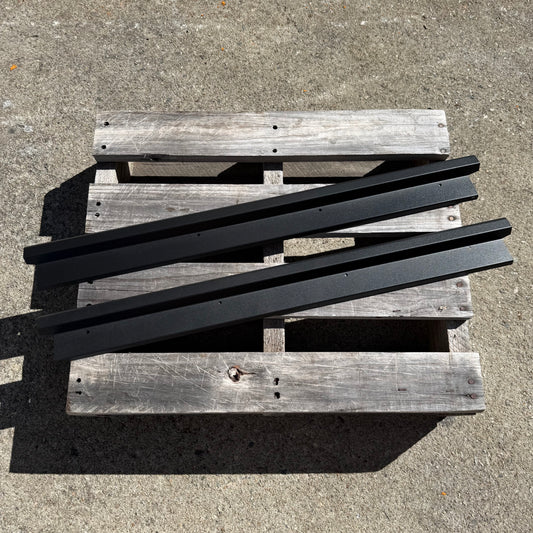 35% OFF SINGLE CAB Stainless Steel Sill Trims (BLACK Raptor Finish, No Design)