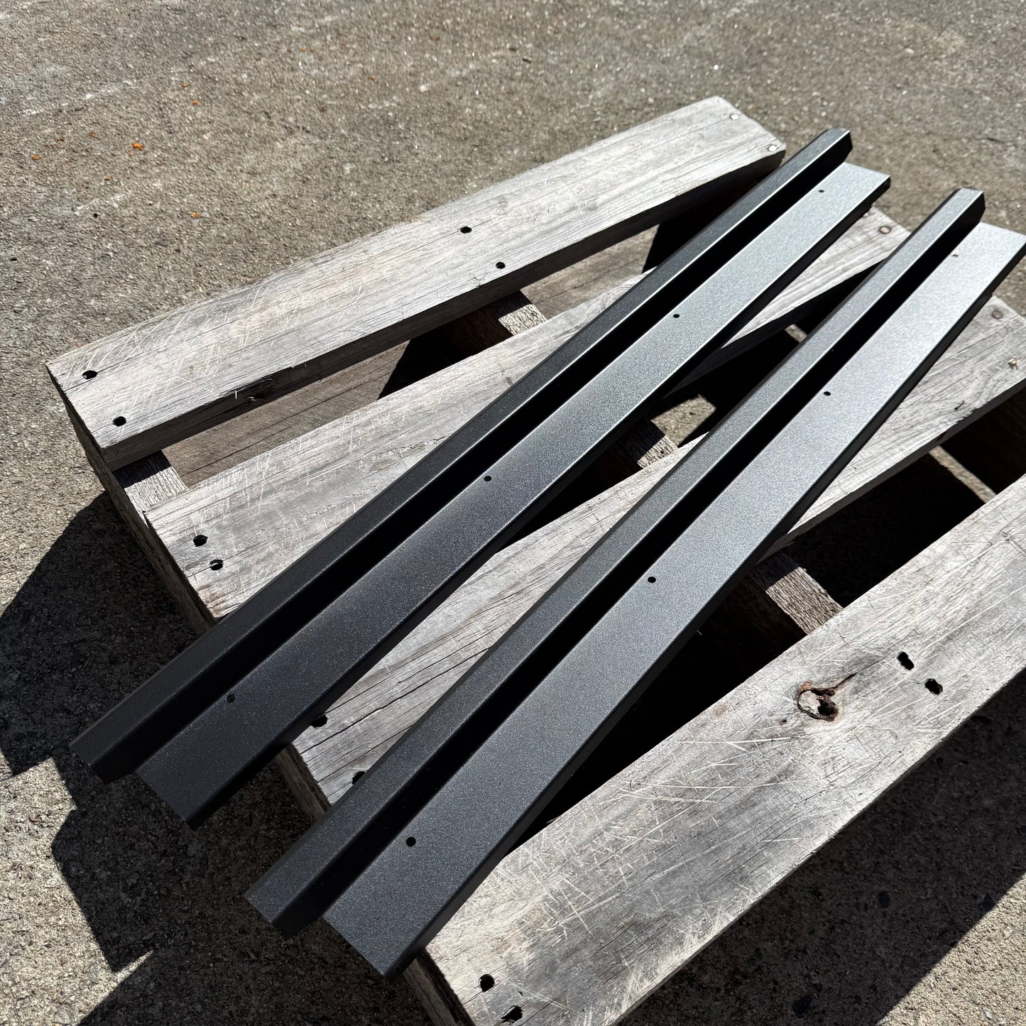 35% OFF SINGLE CAB Stainless Steel Sill Trims (BLACK Raptor Finish, No Design)