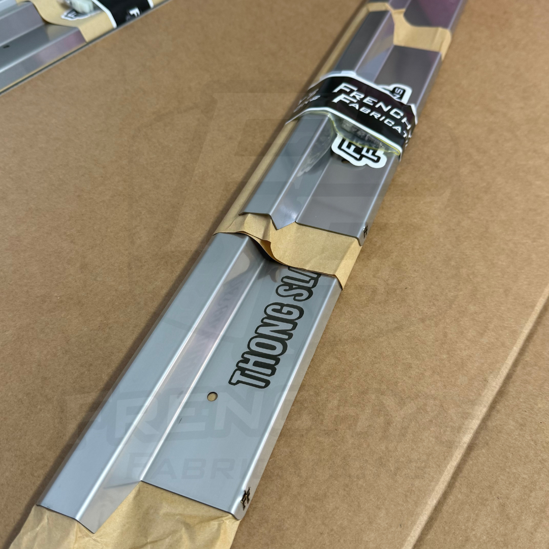 DUAL CAB Stainless Steel Sill Trims (2B Milled Finish, Thong Slappin, V1 Style)