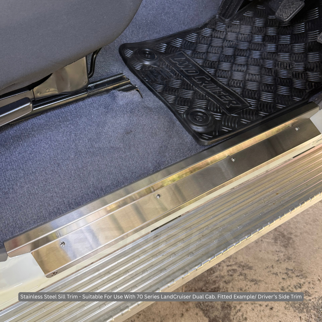 DUAL CAB Stainless Steel Sill Trims (2B Milled Finish/ DAD'S UTE)