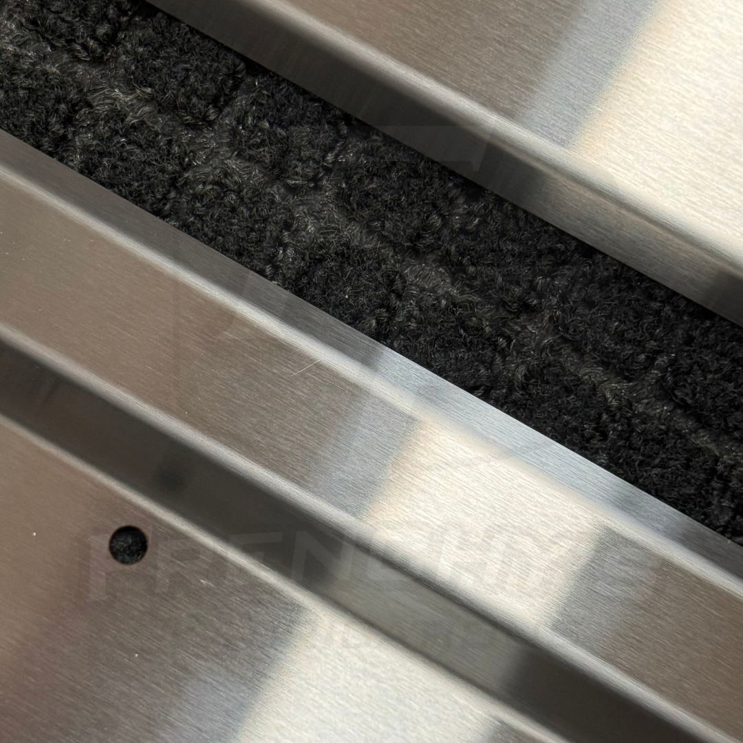 SINGLE CAB Stainless Steel Sill Trims - Suitable for use with 70 Series LandCruiser (CUSTOM TEXT)
